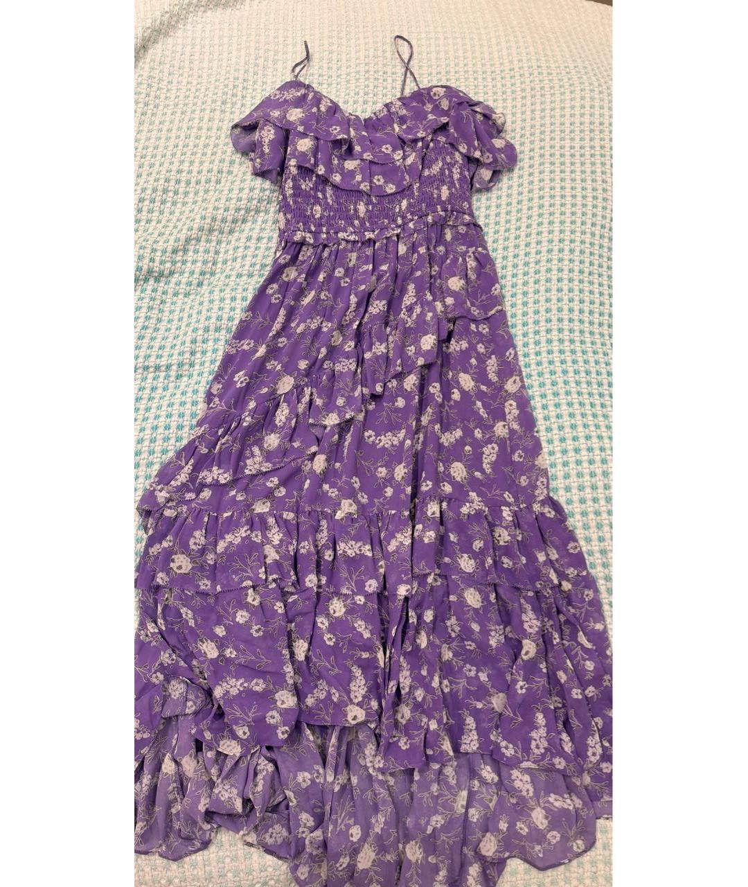 ULLA JOHNSON Фиолетовое шелковое повседневное платье, фото 2