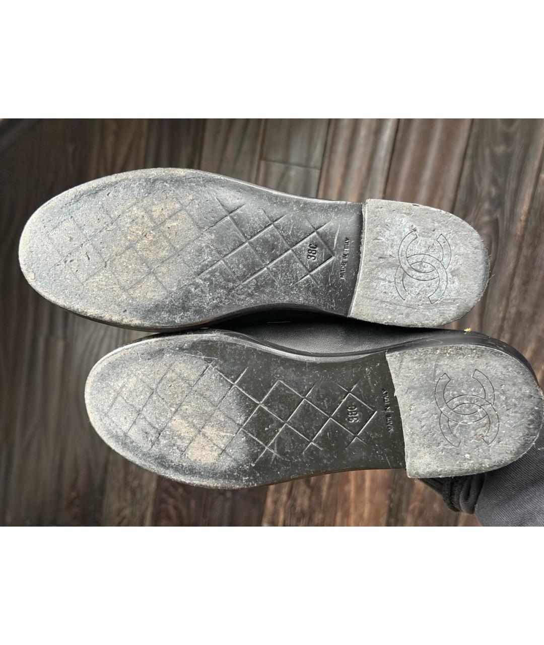 CHANEL Черные кожаные лоферы, фото 3