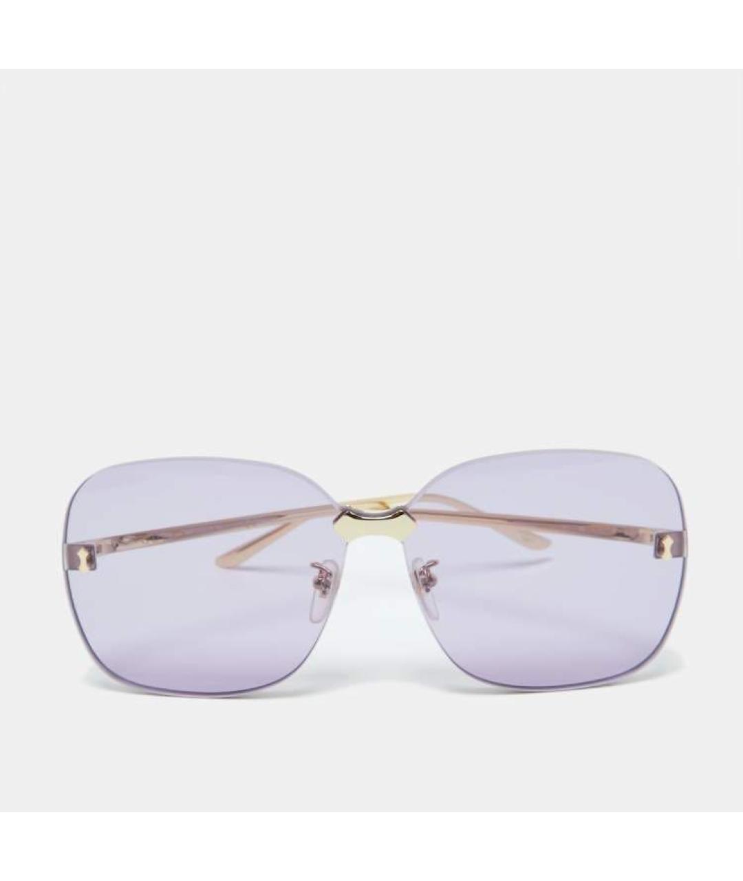 GUCCI Золотые металлические солнцезащитные очки, фото 8