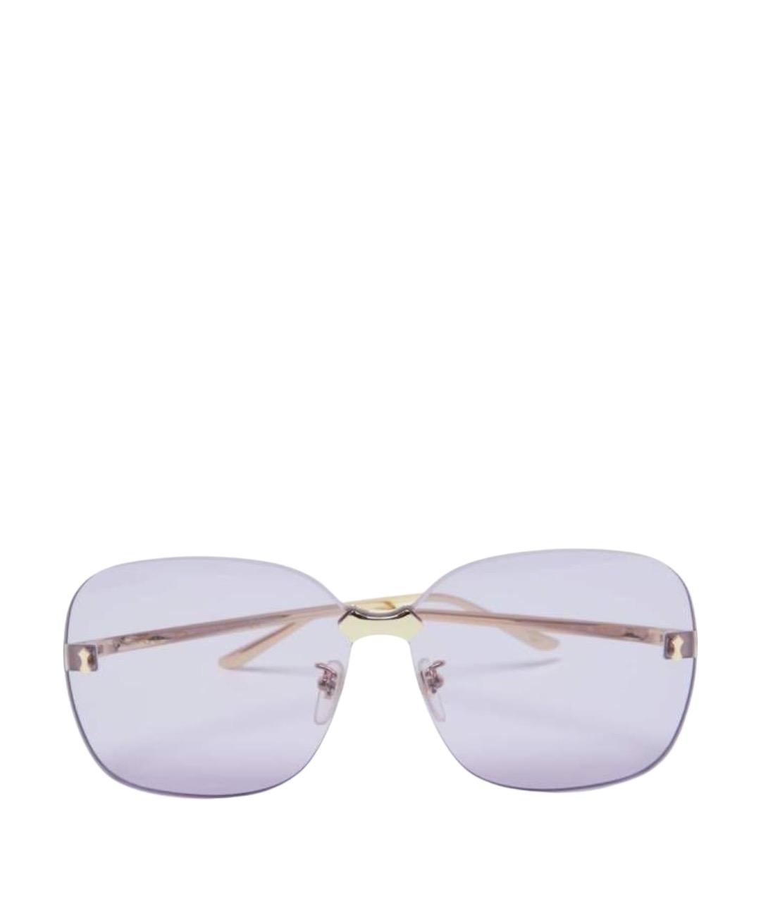 GUCCI Золотые металлические солнцезащитные очки, фото 1