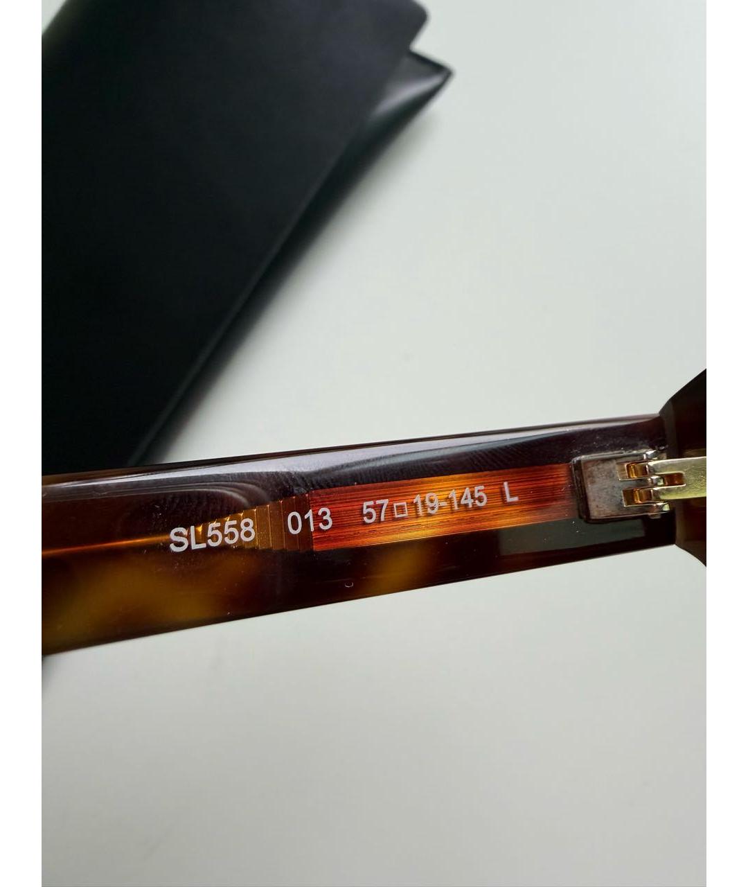 SAINT LAURENT Коричневые пластиковые солнцезащитные очки, фото 5