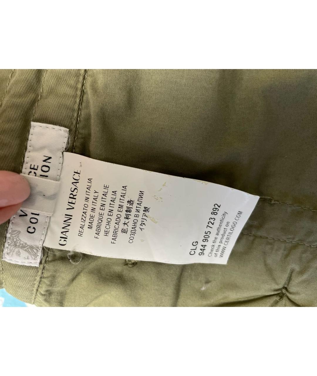 VERSACE COLLECTION Антрацитовые хлопковые прямые брюки, фото 5