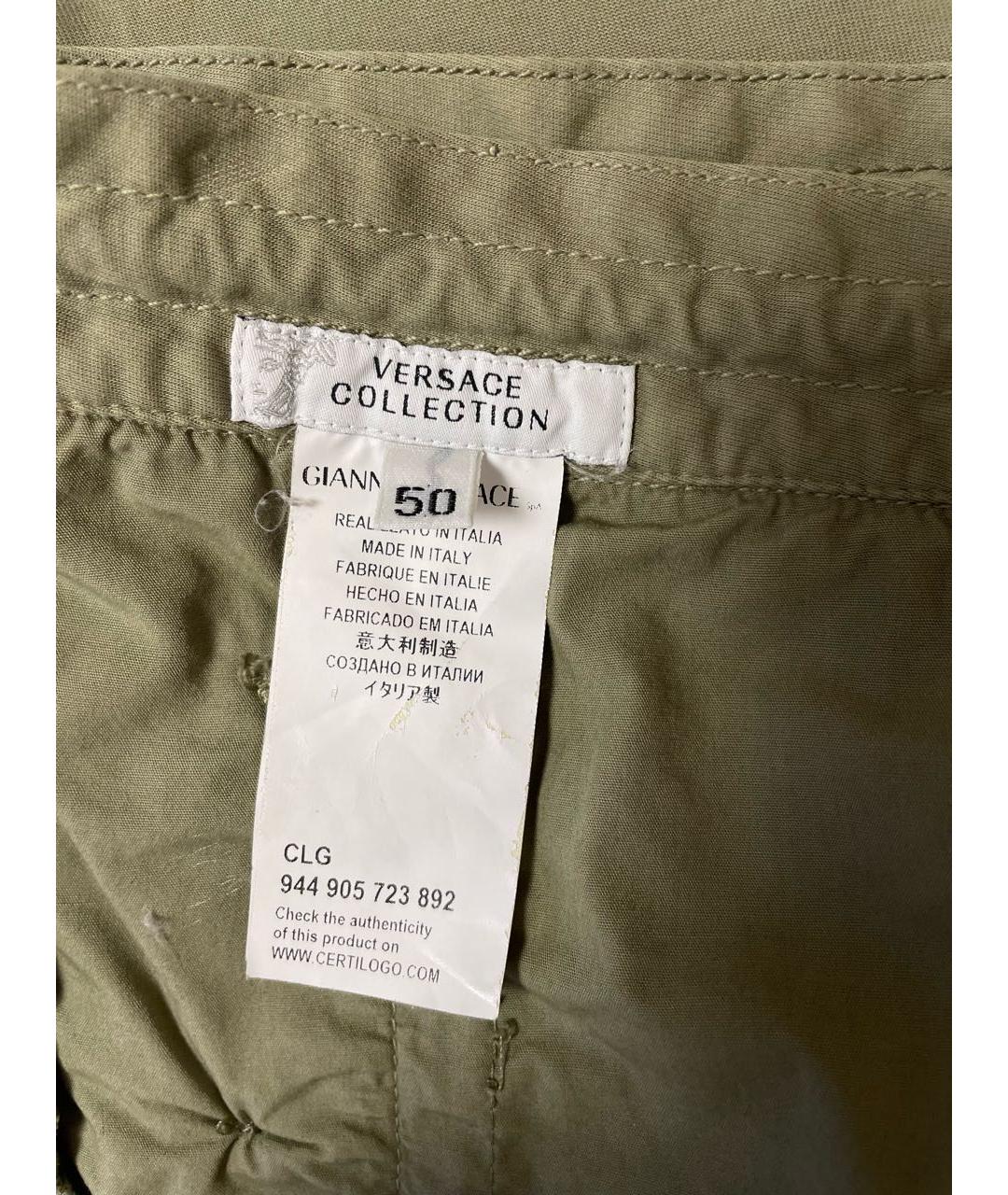 VERSACE COLLECTION Антрацитовые хлопковые прямые брюки, фото 3