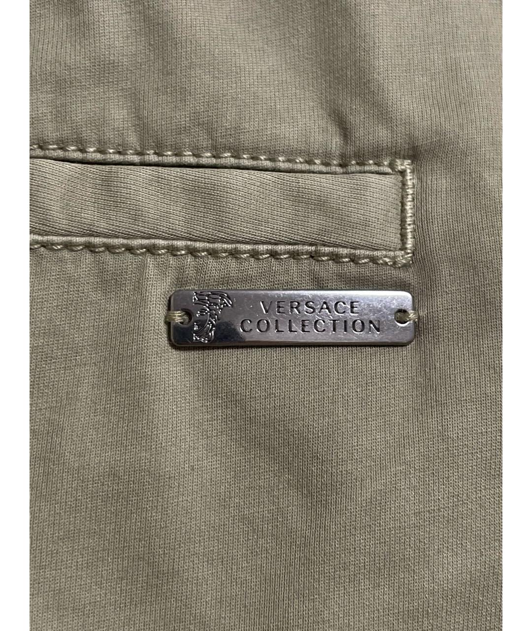 VERSACE COLLECTION Антрацитовые хлопковые прямые брюки, фото 4