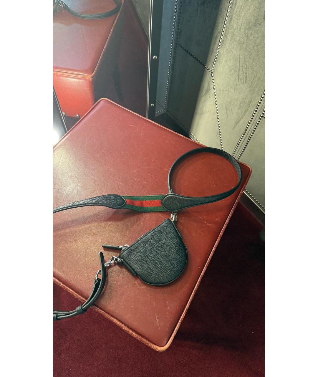 GUCCI Черная кожаная сумка через плечо, фото 3