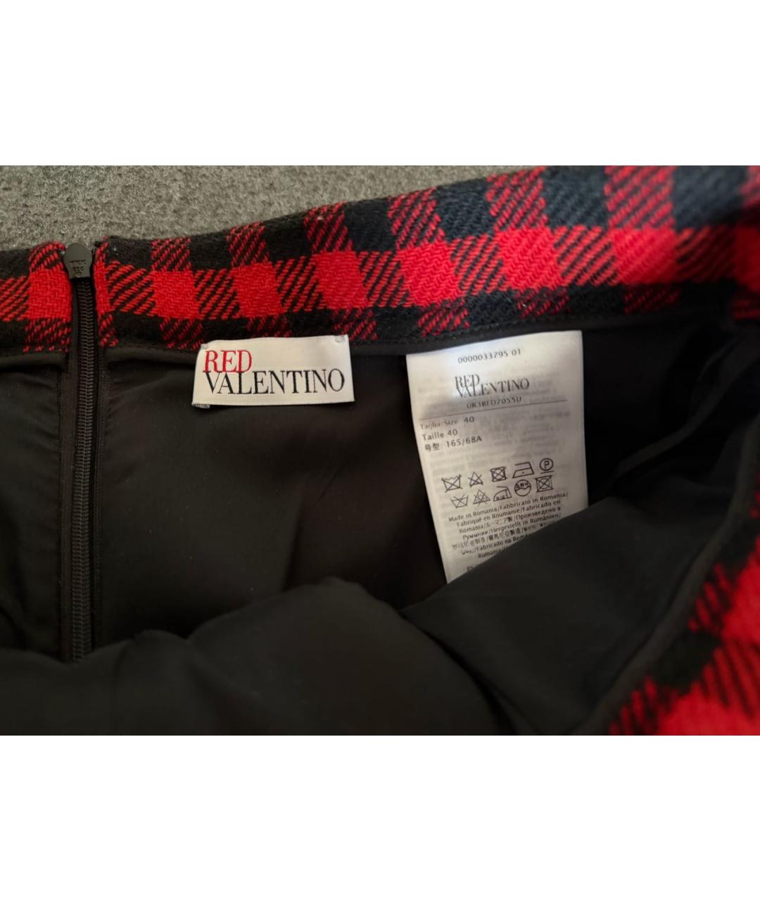 RED VALENTINO Красная шерстяная юбка-шорты, фото 3