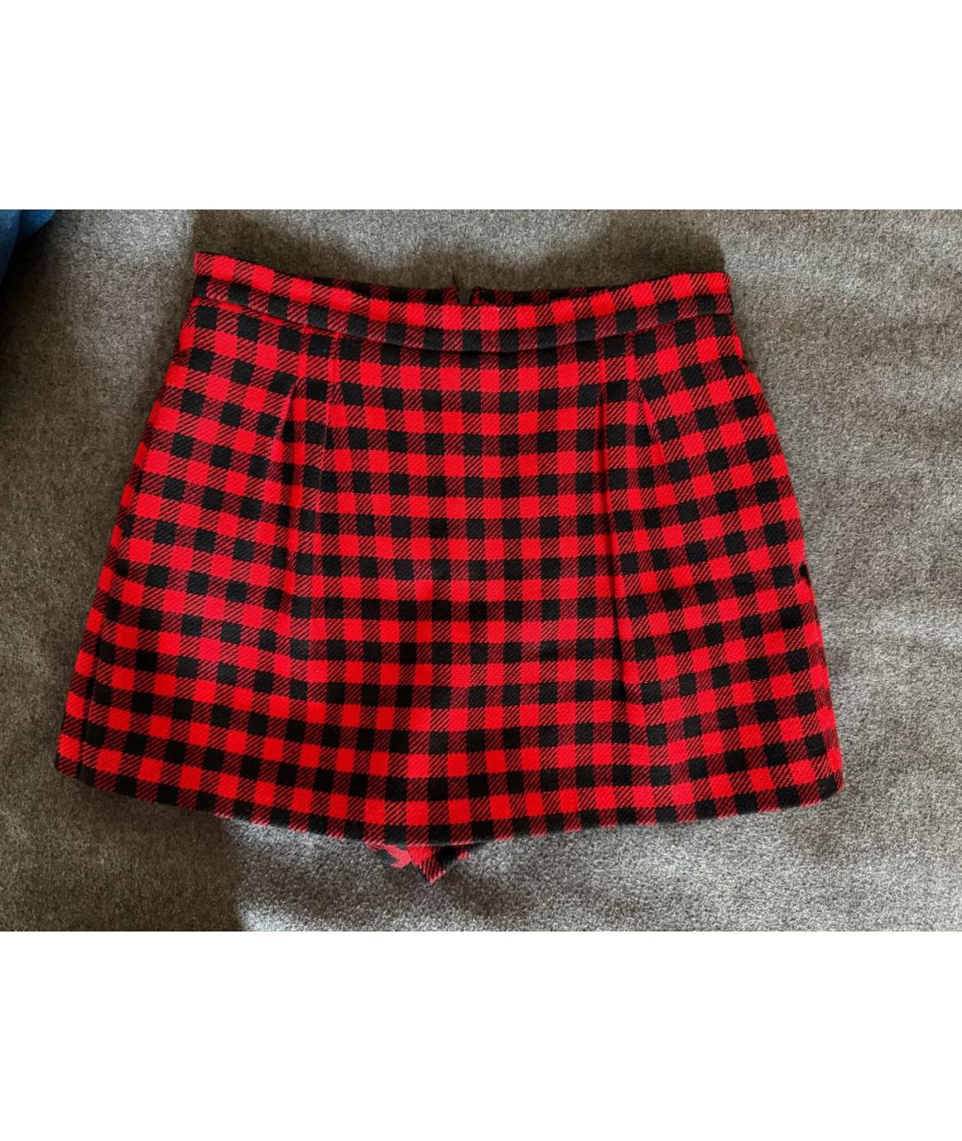 RED VALENTINO Красная шерстяная юбка-шорты, фото 4