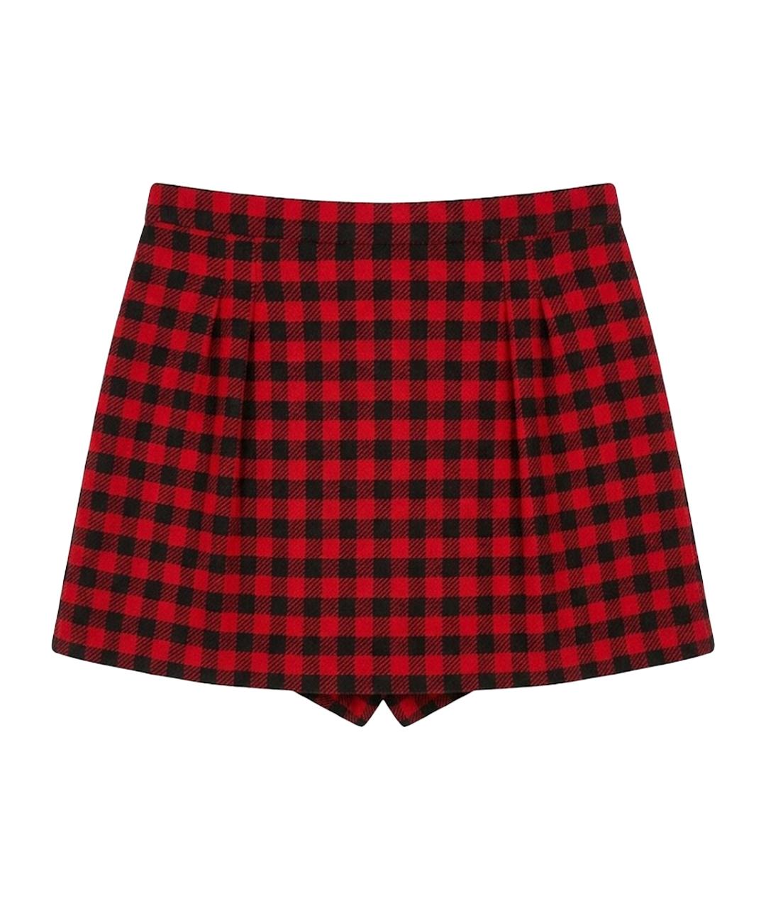 RED VALENTINO Красная шерстяная юбка-шорты, фото 1