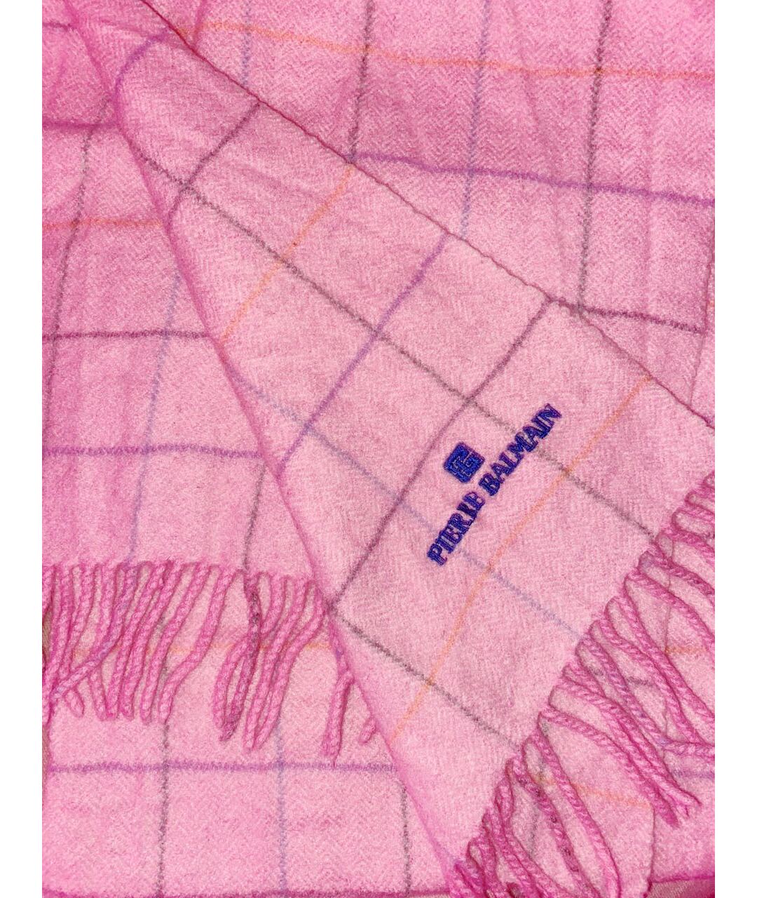 PIERRE BALMAIN Розовый шерстяной шарф, фото 1