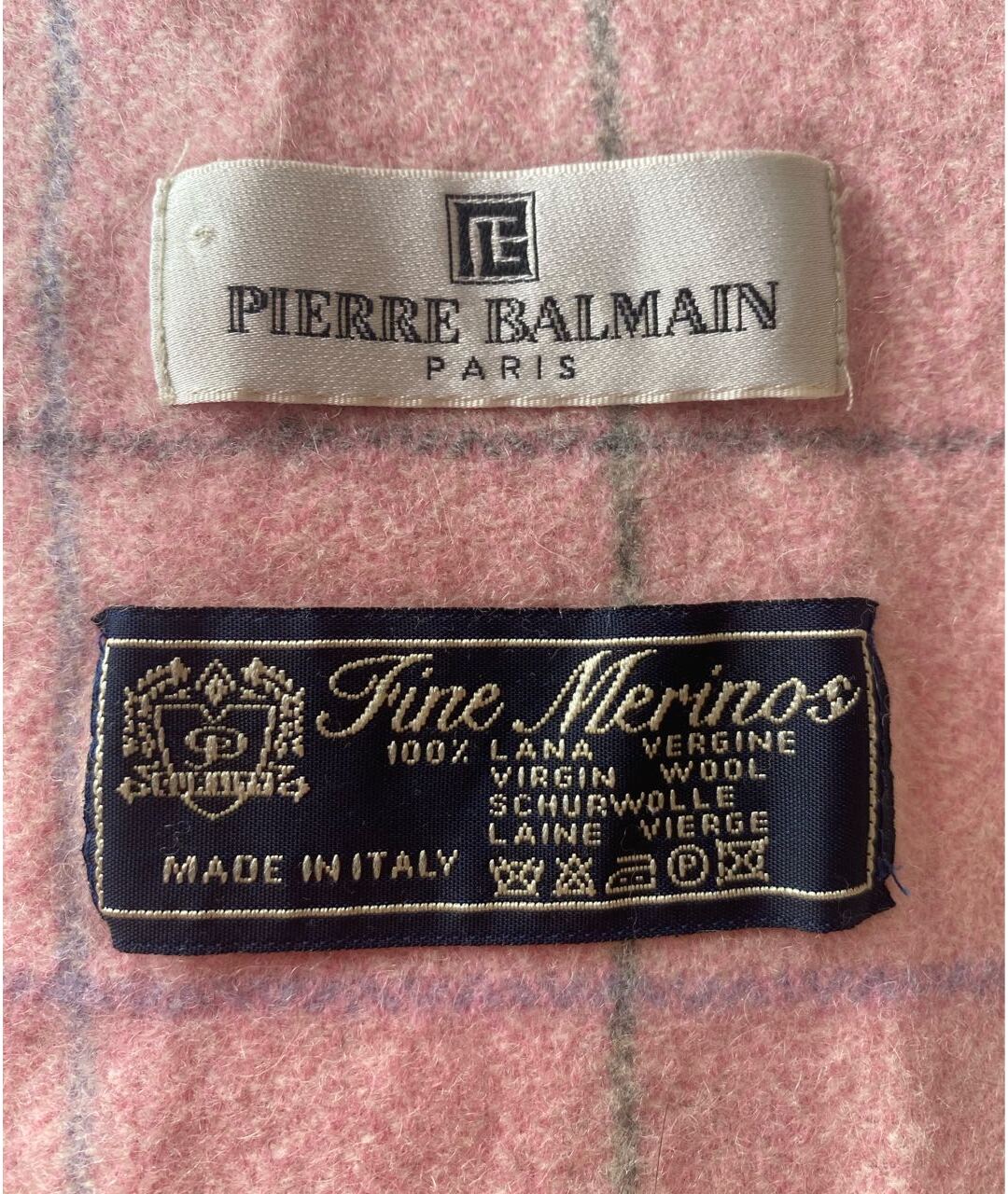 PIERRE BALMAIN Розовый шерстяной шарф, фото 2