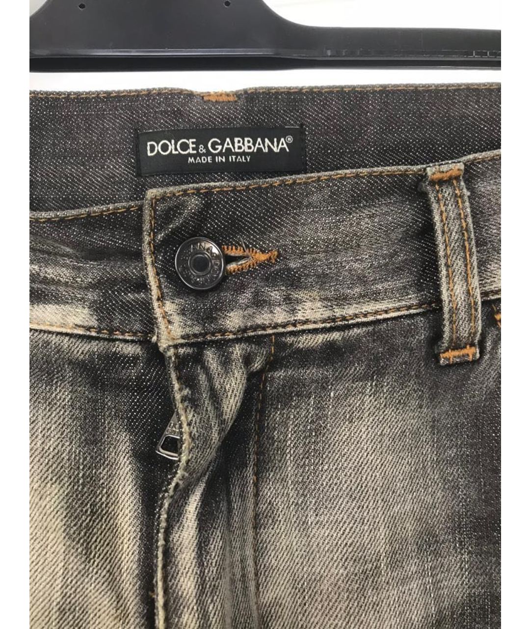 DOLCE&GABBANA Серые хлопковые прямые джинсы, фото 3
