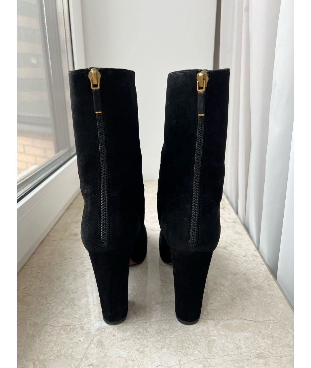 CHRISTIAN DIOR Черные замшевые ботильоны, фото 4