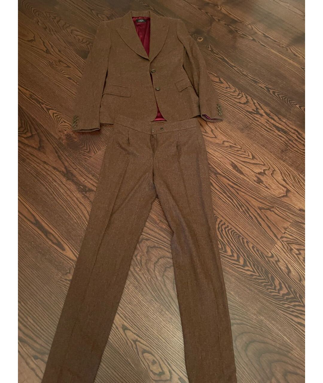 ALENA AKHMADULLINA Коричневый кашемировый костюм с брюками, фото 5