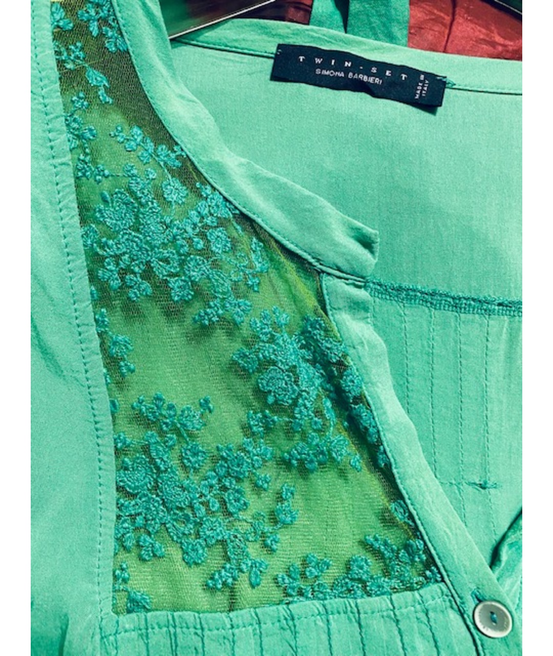 TWIN-SET Зеленая вискозная рубашка, фото 6