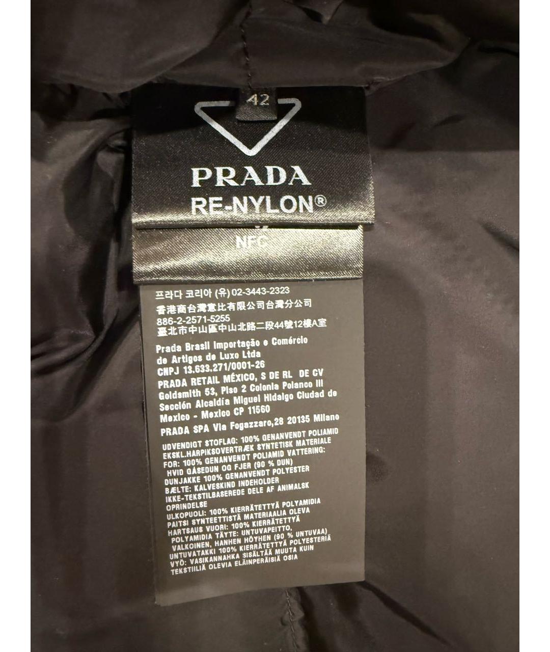 PRADA Черная полиамидовая куртка, фото 8