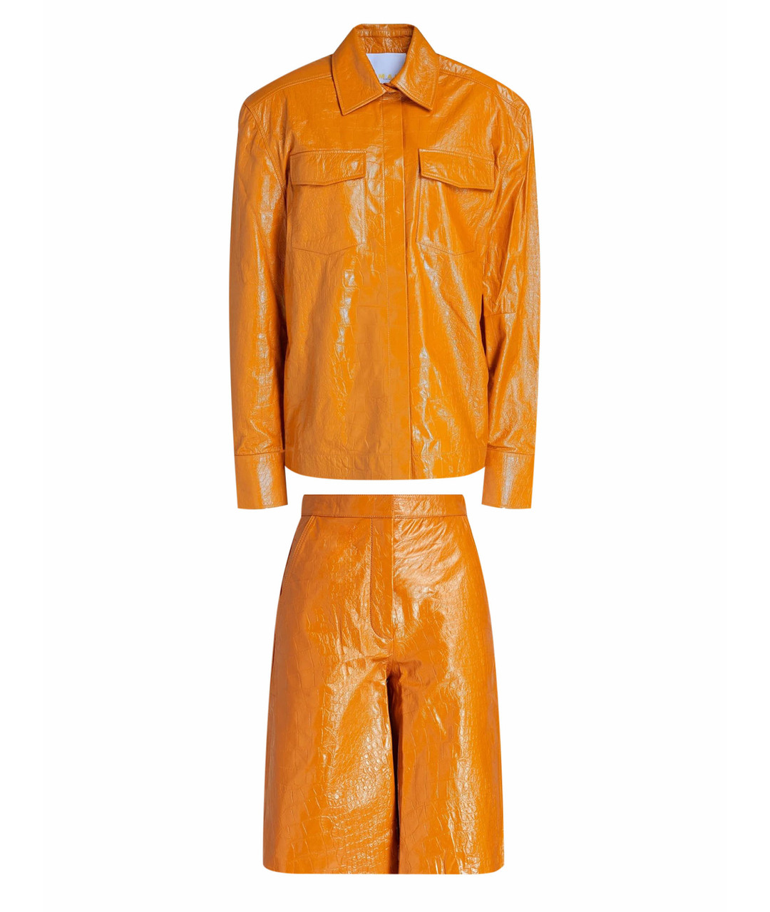 Remain Коралловый кожаный костюм с брюками, фото 1
