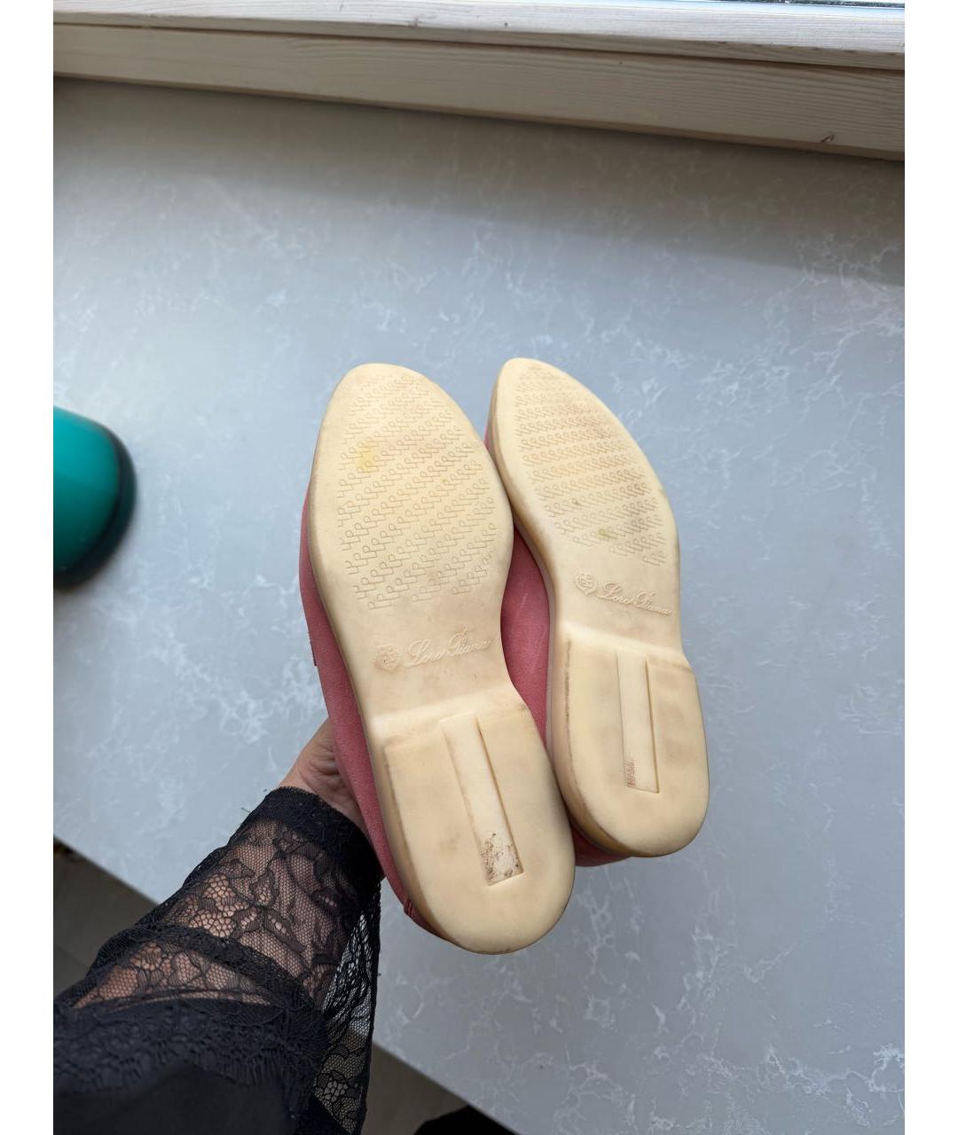 LORO PIANA Розовые замшевые лоферы, фото 7