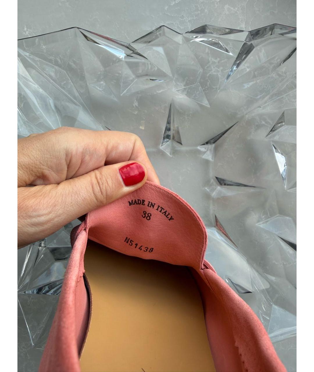 LORO PIANA Розовые замшевые лоферы, фото 6