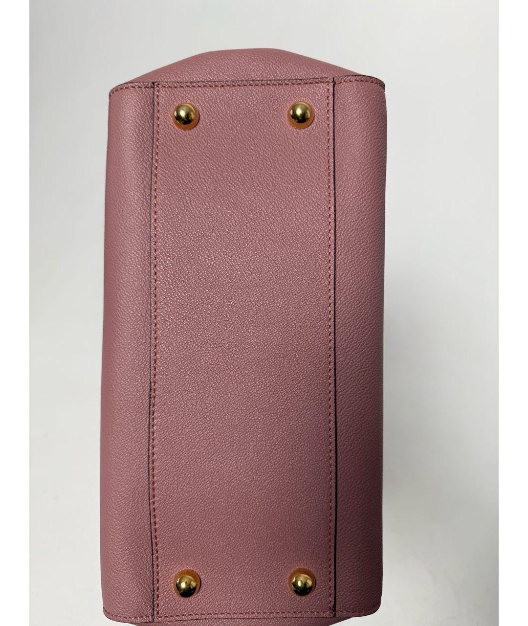 BURBERRY Розовая кожаная сумка с короткими ручками, фото 7