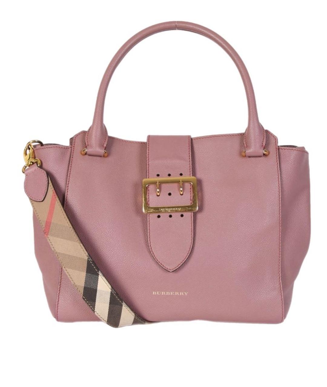 BURBERRY Розовая кожаная сумка с короткими ручками, фото 9