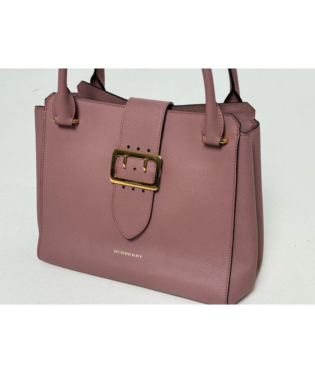 BURBERRY Розовая кожаная сумка с короткими ручками, фото 8