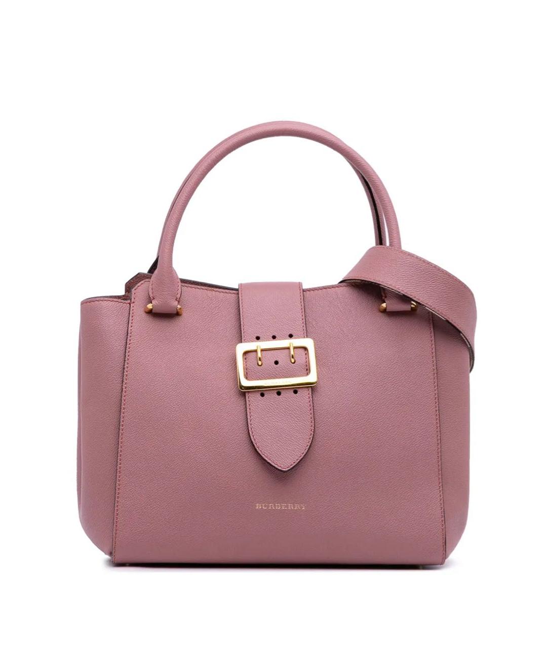 BURBERRY Розовая кожаная сумка с короткими ручками, фото 2