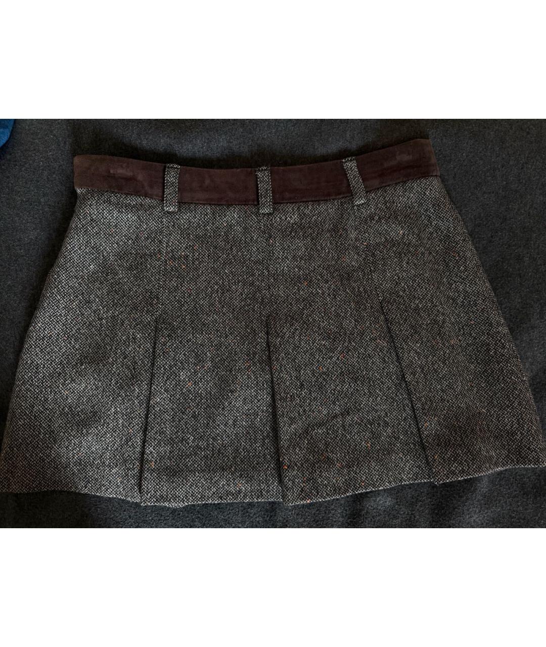 DOLCE&GABBANA Серая юбка мини, фото 2