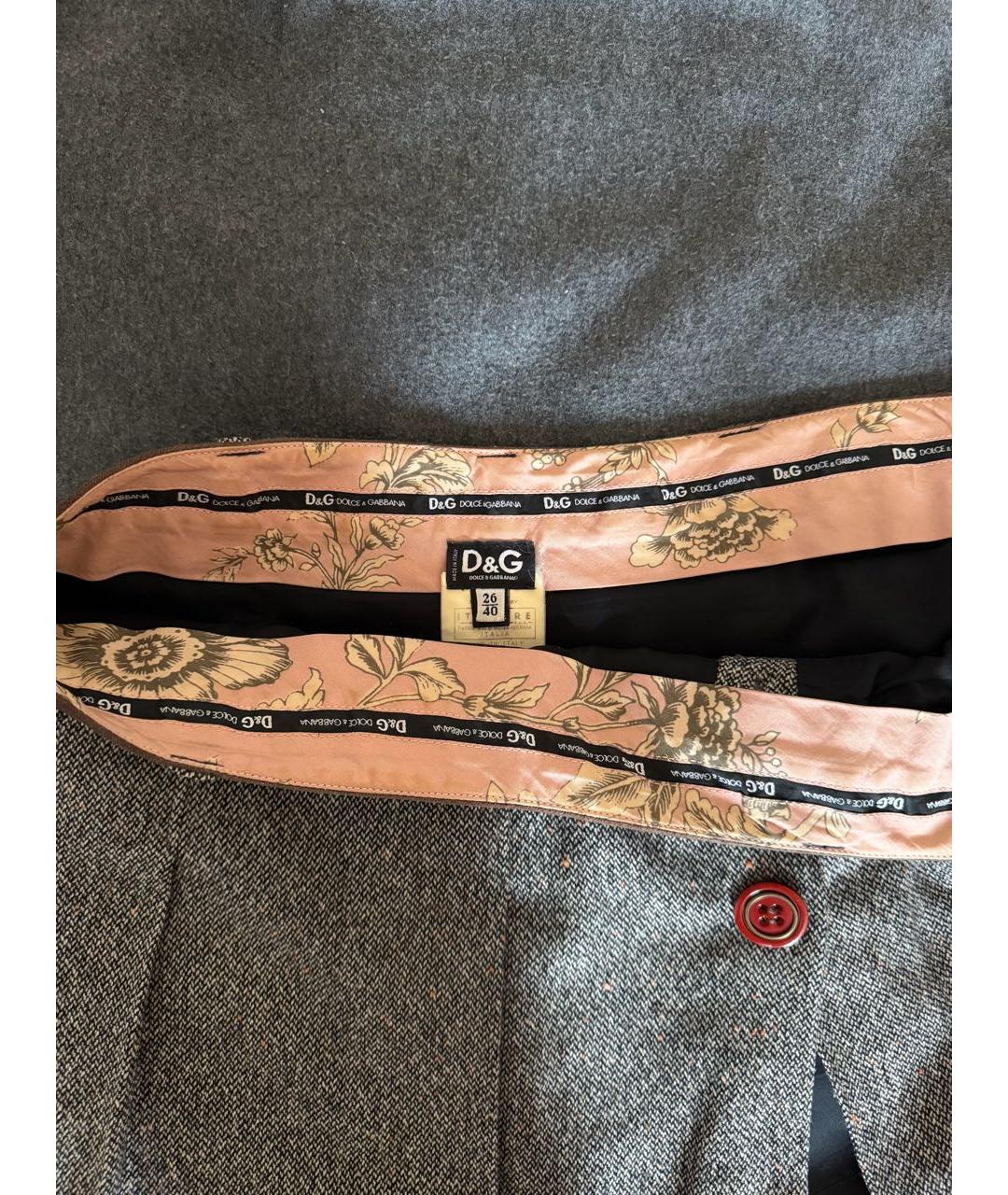 DOLCE&GABBANA Серая юбка мини, фото 3