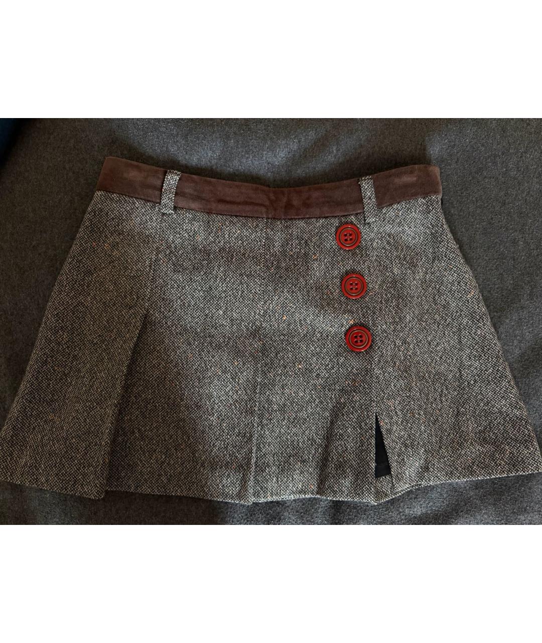 DOLCE&GABBANA Серая юбка мини, фото 4