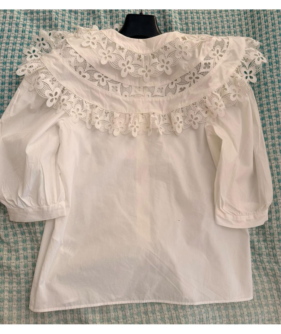 SANDRO Белая хлопковая блузы, фото 5