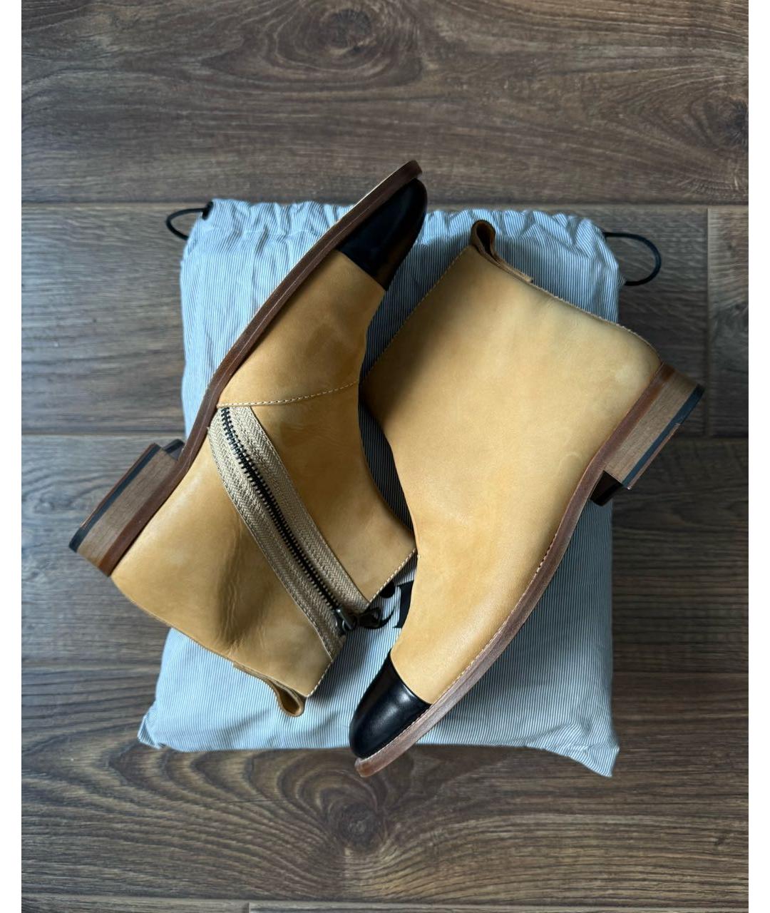 ACNE STUDIOS Горчичные нубуковые высокие ботинки, фото 5