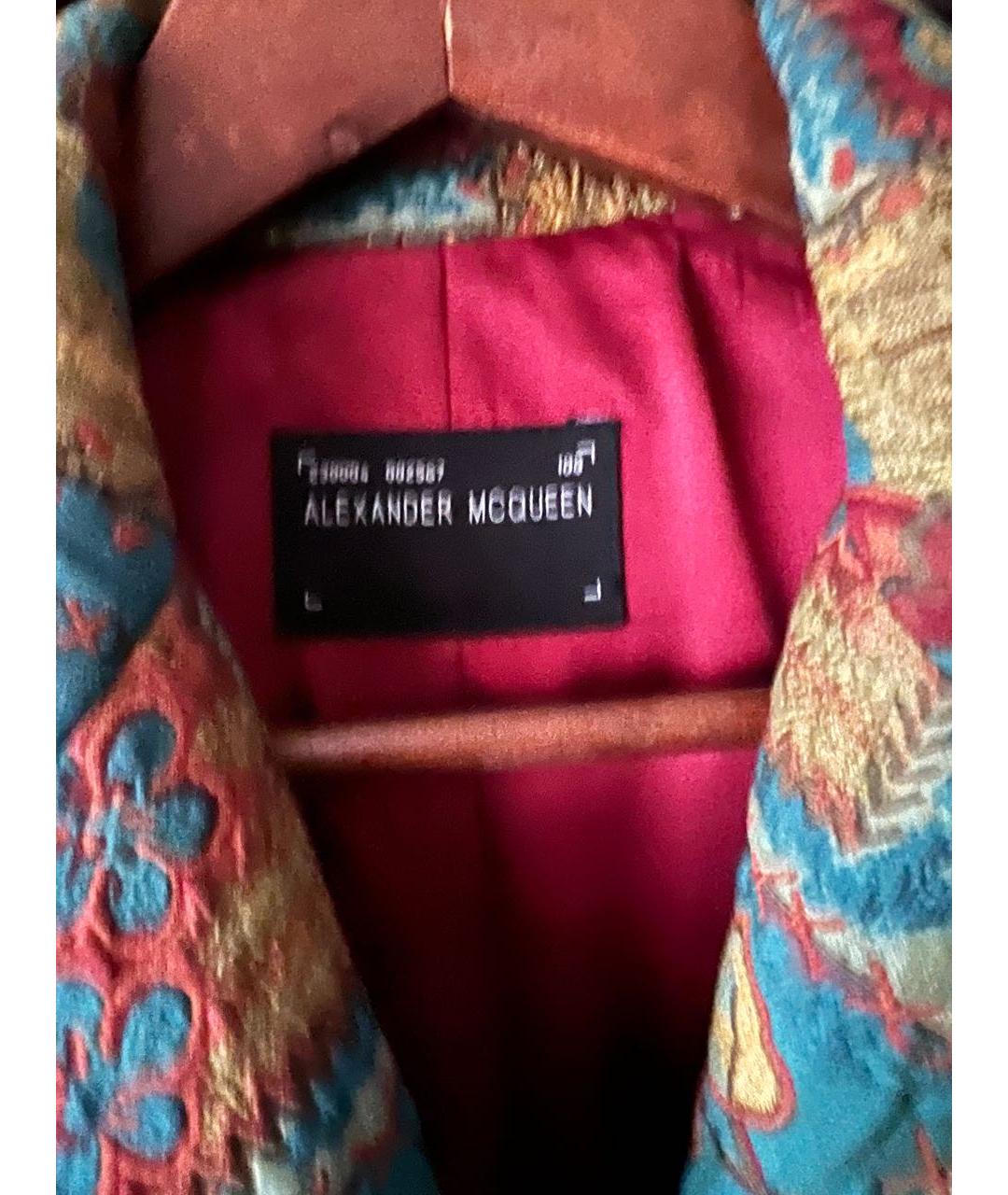 ALEXANDER MCQUEEN Мульти полиэстеровое пальто, фото 7
