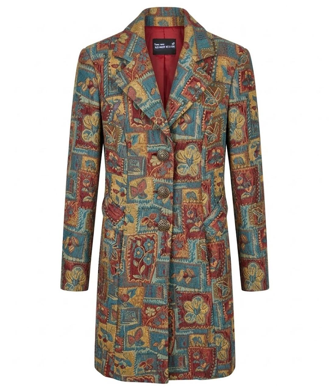 ALEXANDER MCQUEEN Мульти полиэстеровое пальто, фото 1