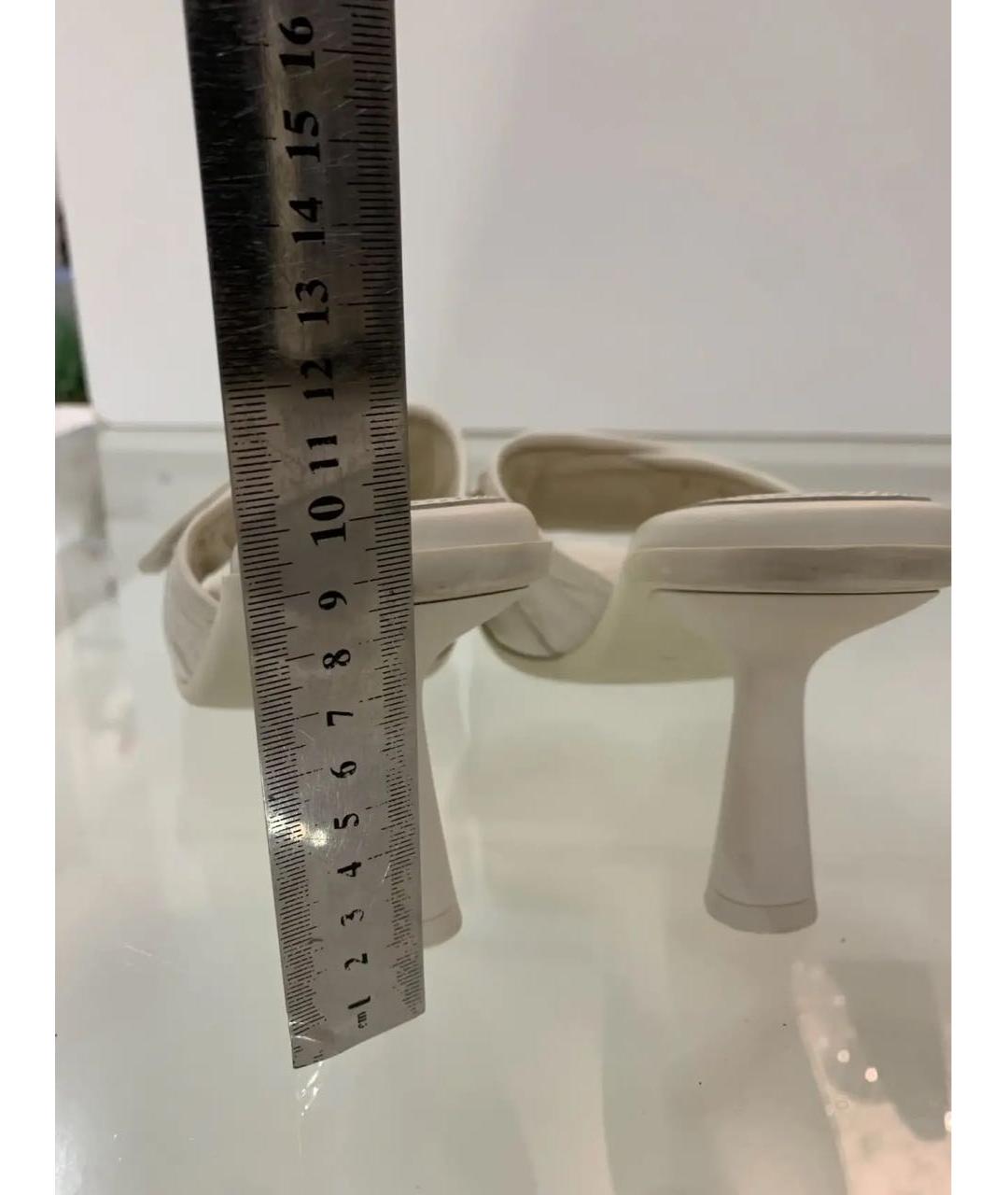 CHRISTIAN DIOR Бежевые кожаные сабо, фото 4