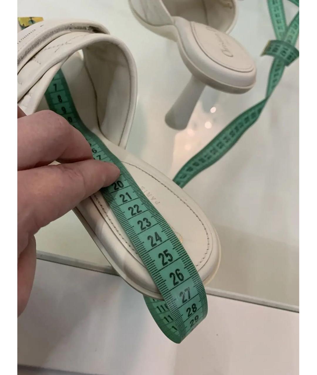 CHRISTIAN DIOR Бежевые кожаные сабо, фото 6