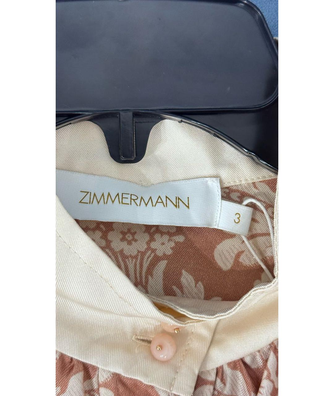 ZIMMERMANN Бежевый шелковый костюм с брюками, фото 7