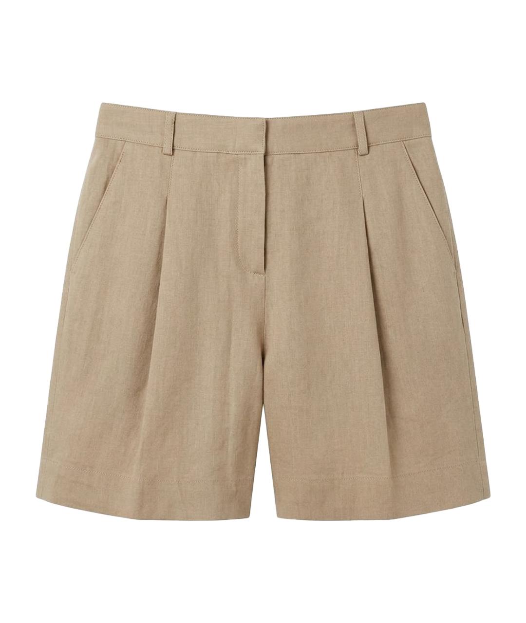 BURBERRY Бежевые льняные шорты, фото 1