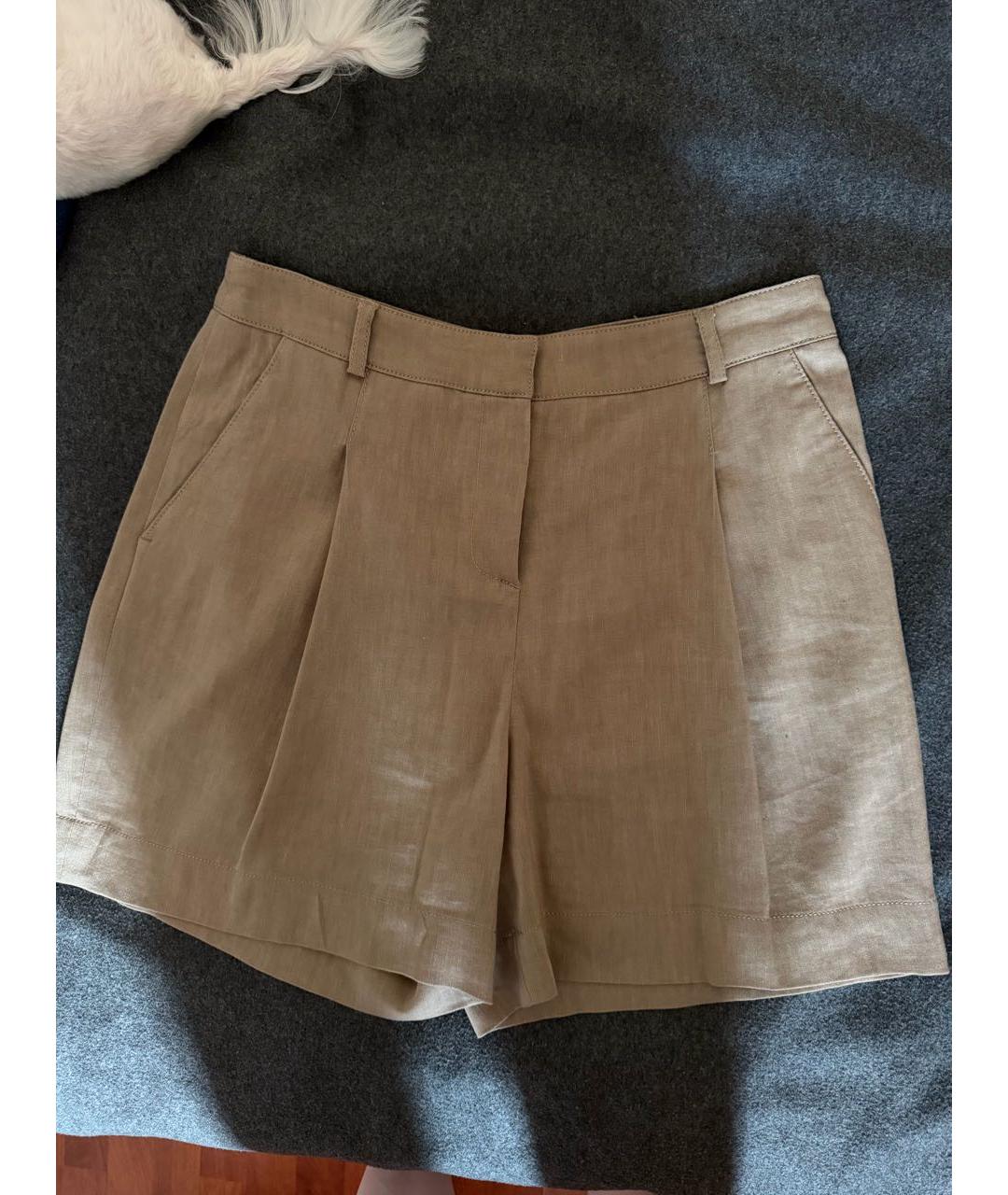 BURBERRY Бежевые льняные шорты, фото 4