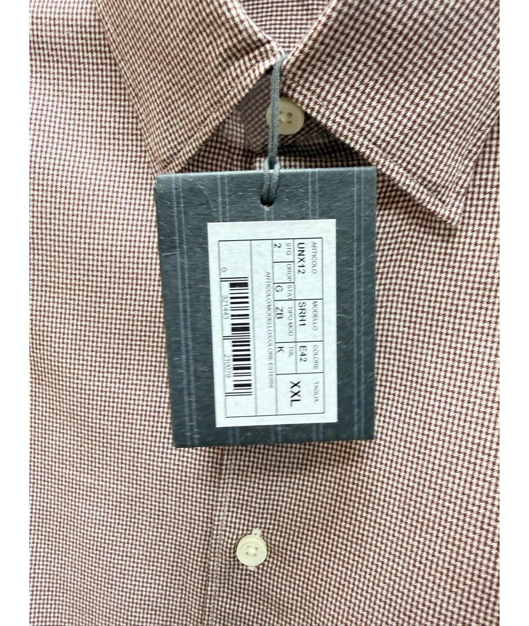 ZEGNA Бордовая хлопковая классическая рубашка, фото 3