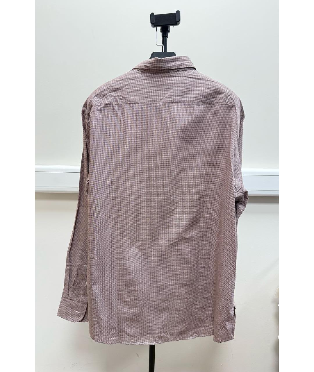 ZEGNA Бордовая хлопковая классическая рубашка, фото 2