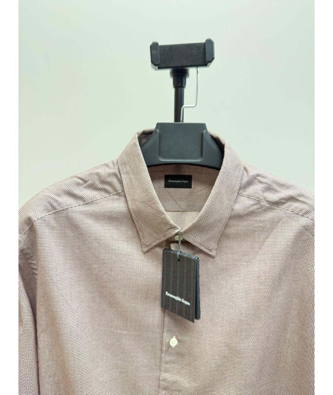 ZEGNA Бордовая хлопковая классическая рубашка, фото 4