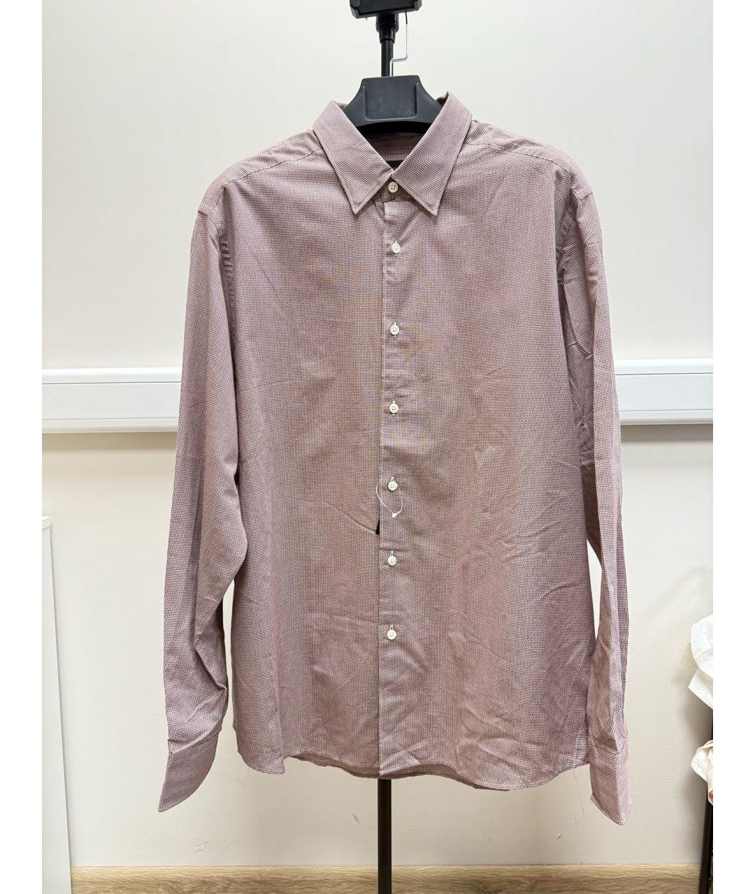 ZEGNA Бордовая хлопковая классическая рубашка, фото 5