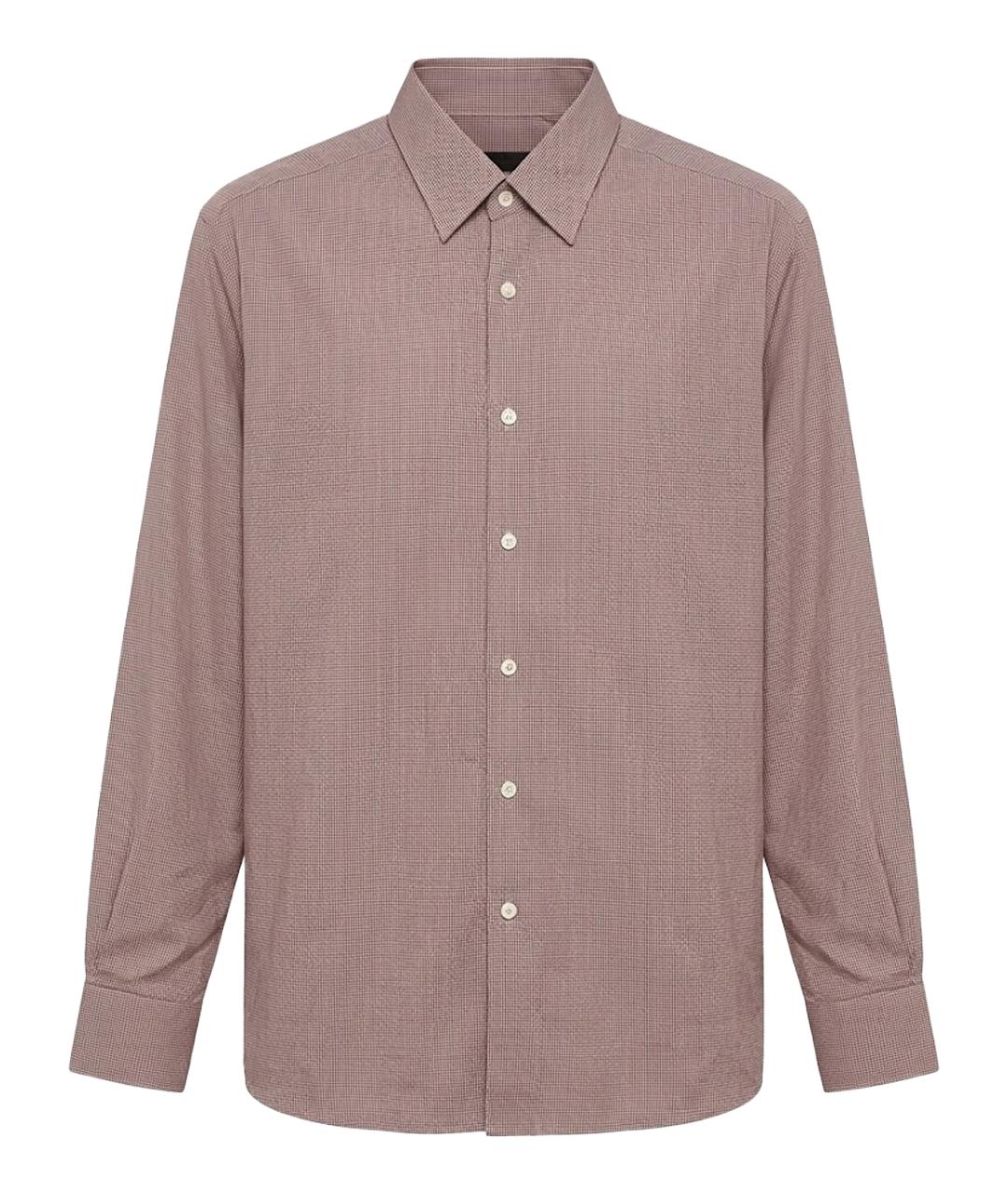 ZEGNA Бордовая хлопковая классическая рубашка, фото 1