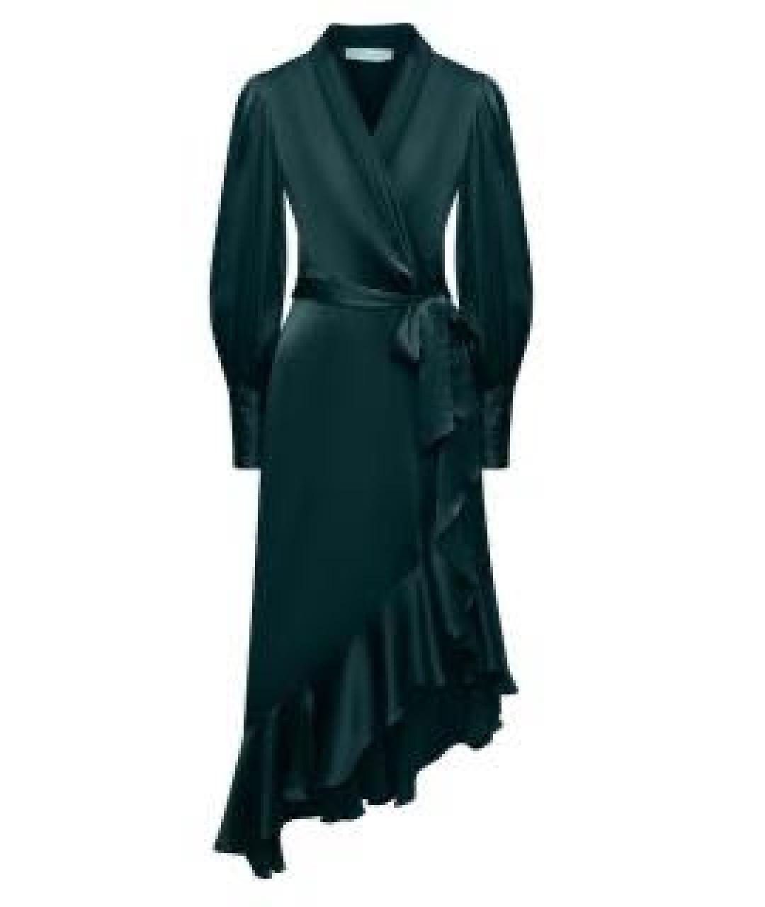 ZIMMERMANN Зеленые шелковое коктейльное платье, фото 3