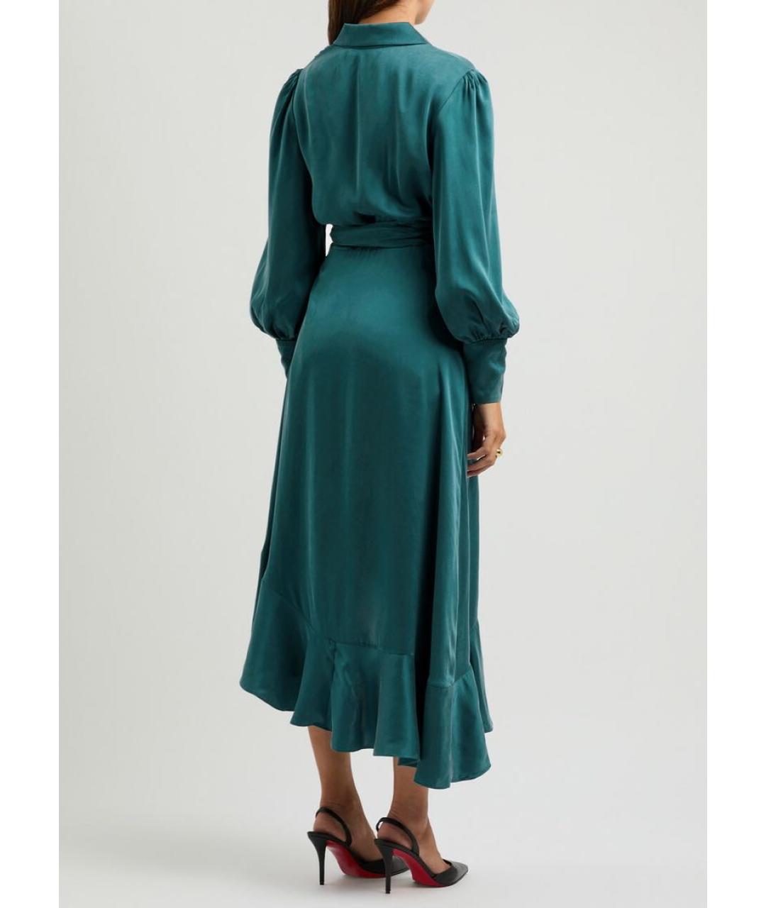 ZIMMERMANN Зеленые шелковое коктейльное платье, фото 2