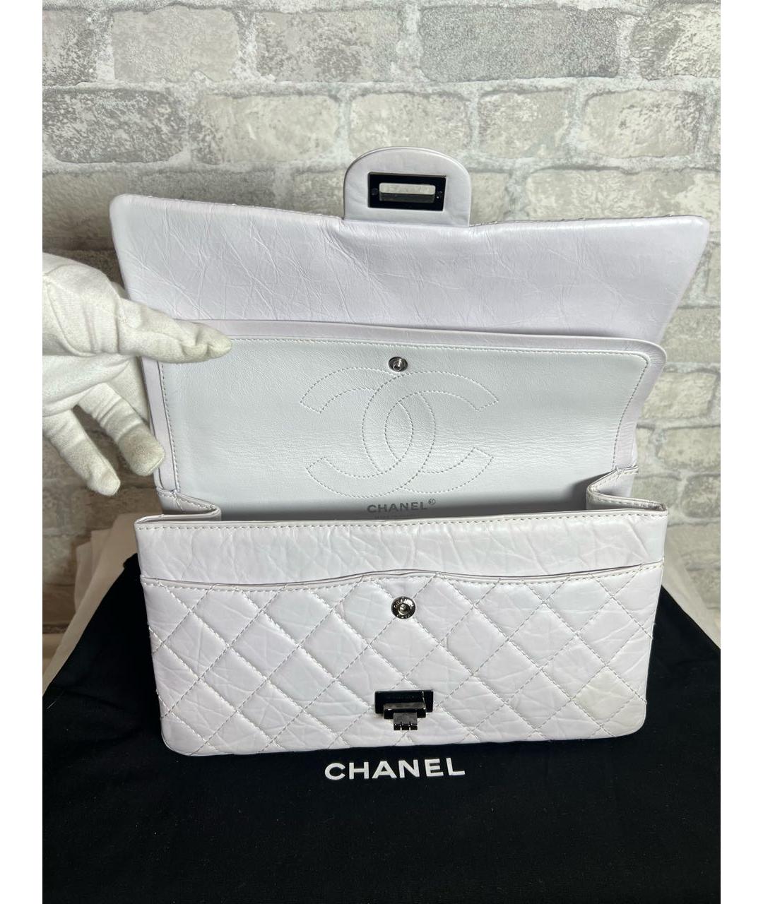 CHANEL Белая кожаная сумка через плечо, фото 7