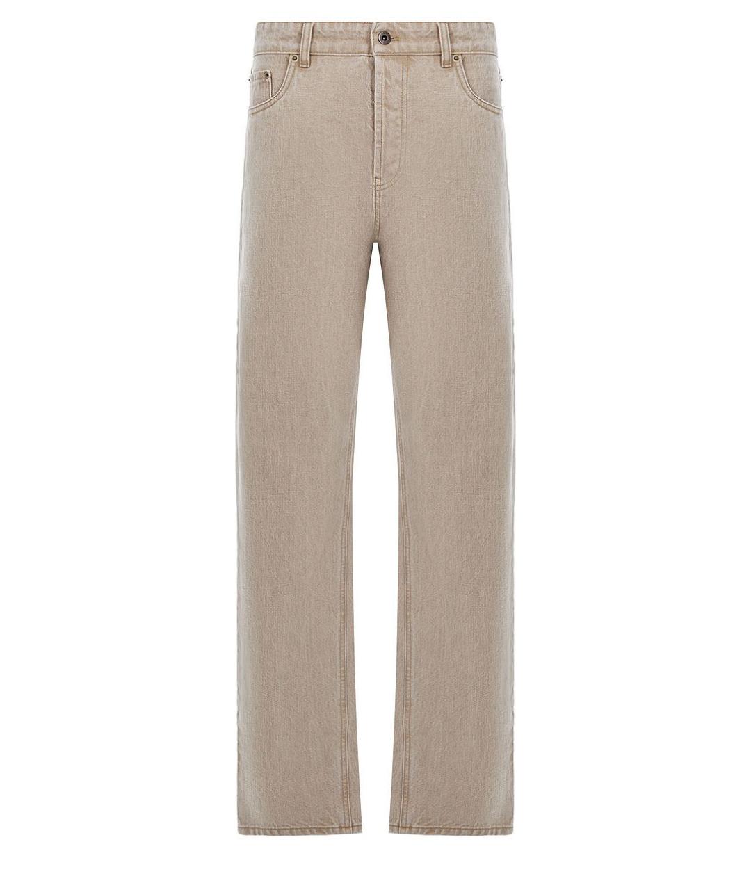 MIU MIU Бежевые хлопковые прямые джинсы, фото 9