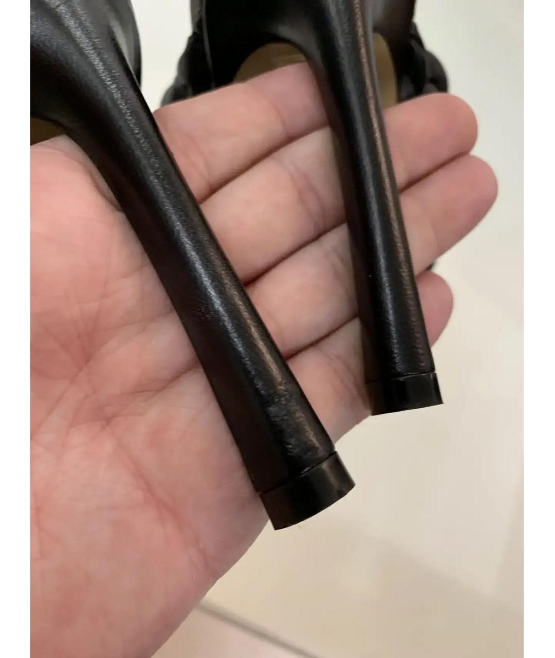 BOTTEGA VENETA Черные кожаные сабо, фото 8