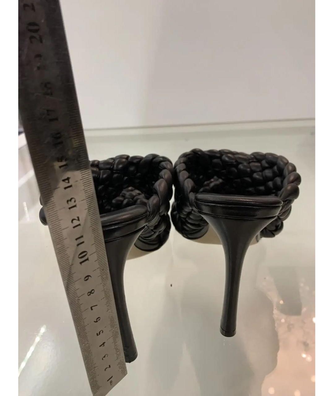 BOTTEGA VENETA Черные кожаные сабо, фото 7