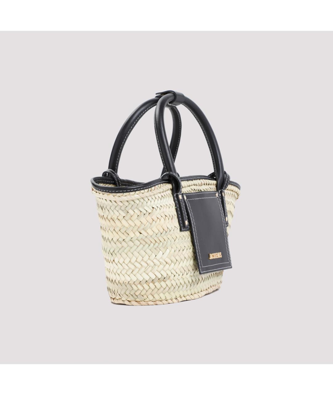 JACQUEMUS Бежевая пелетеная сумка тоут, фото 2